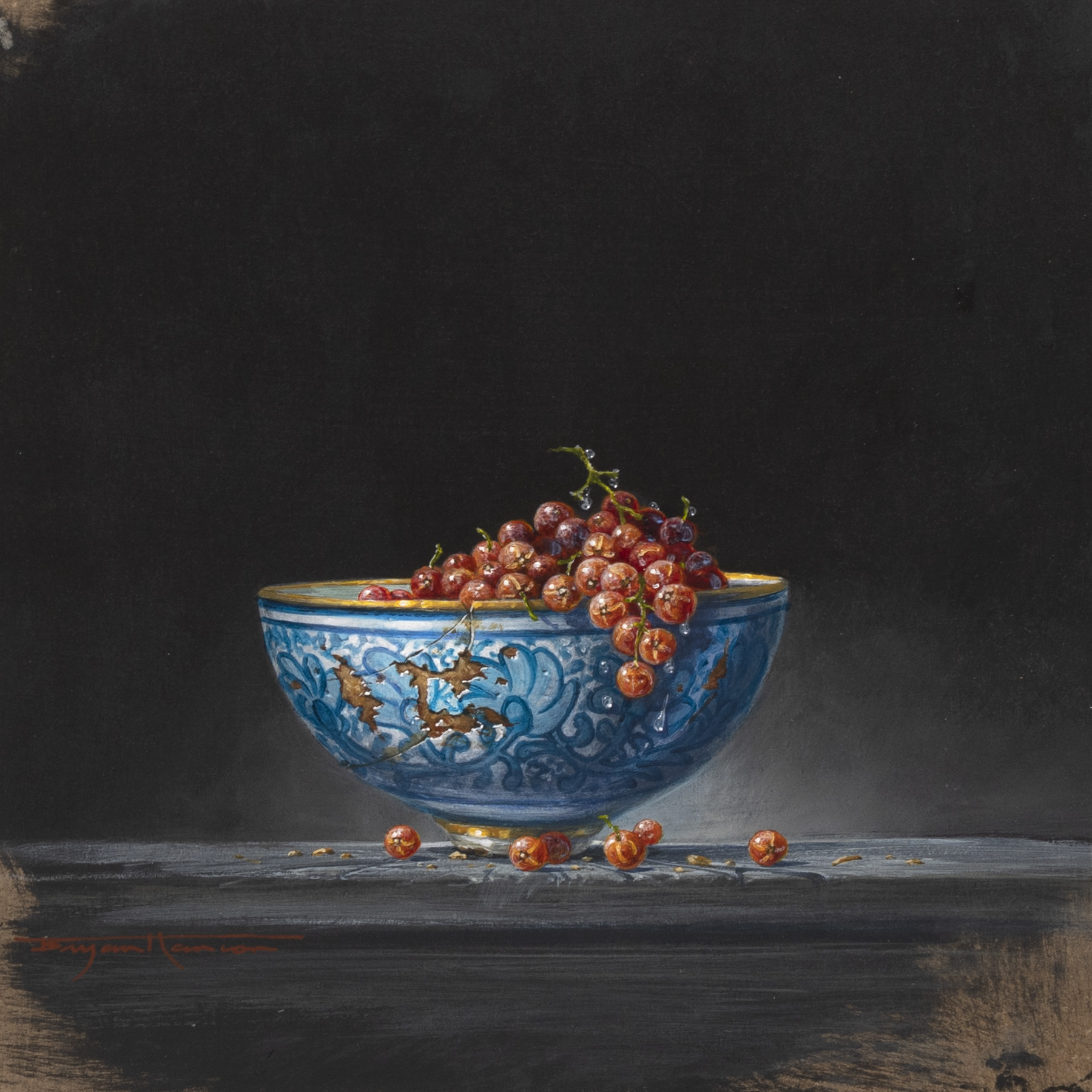Chinese bowl and redcurrants